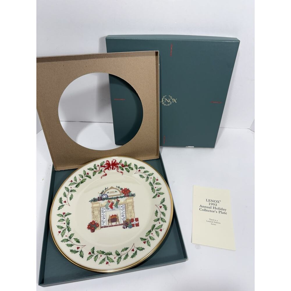 HOLIDAY by Lenox 1993 CHRISTMAS PLATE 10.5" Third In Limited Edition W COA USA